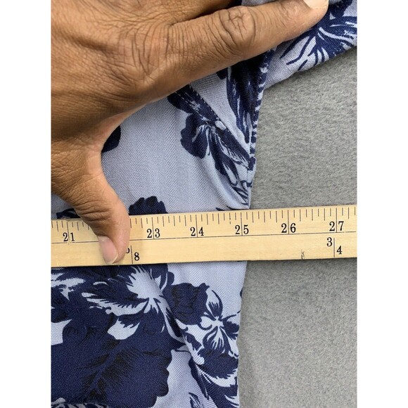 Good Life Short Sleeve Button Up Shirt 2XL Blue Floral 100% Silk Chest Pocket - Picture 5 of 13